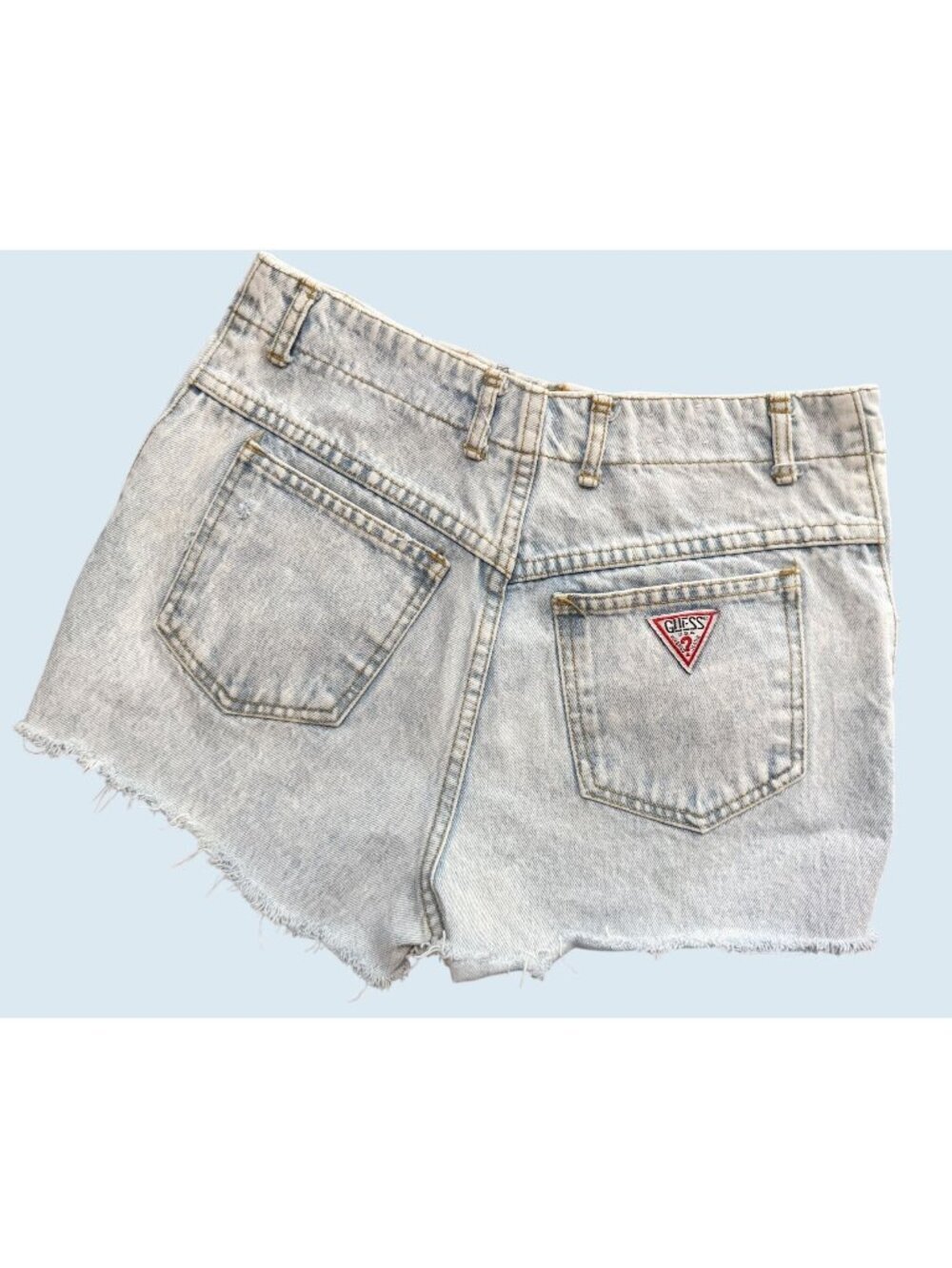 Vintage GUESS George Marciano Cut Off Button Fly Denim Shorts 80s Sz 27